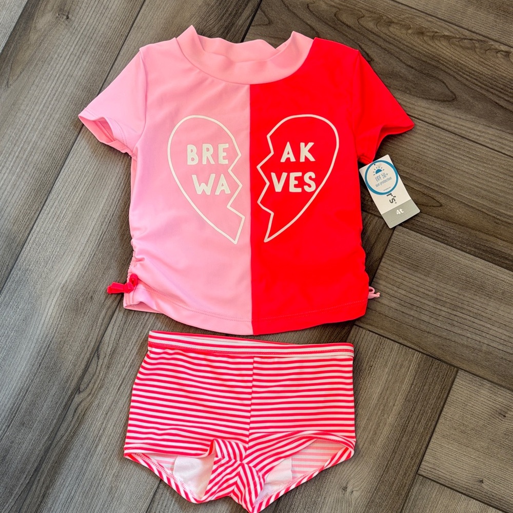 Carter's Pink and Red Kids Swim Set